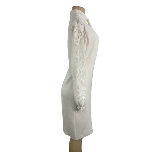 Elie Tahari Women's White Sheath Long Sleeve Zip Up Dress Sz 6 - NWT - Picture 3 of 11